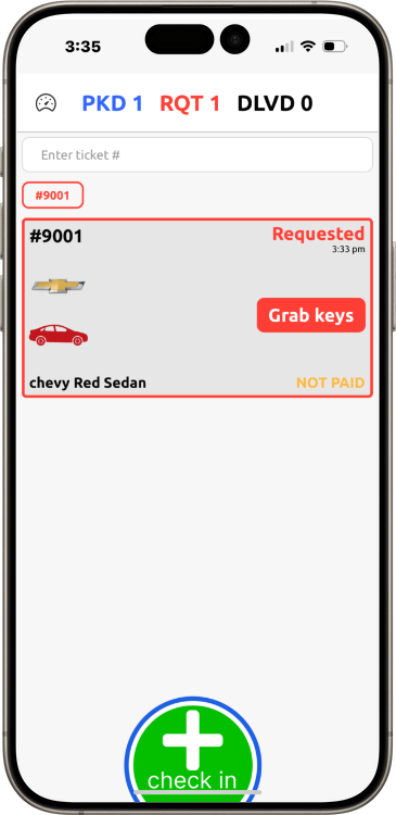 Screenshot from the app example